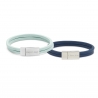 Duo bracelet en cuir plat, double tour avec boucle argentée personnalisable pour femme enfant