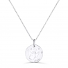 Collier personnalisé médaille 15 mm dessin ange en Argent