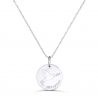 Collier enfant personnalisé médaille 15 mm dessin colombe en Argent