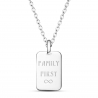 Collier personnalisé homme médaille rectangulaire  grand format en Argent