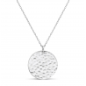 Collier personnalisé médaille martelée 20 mm Argent