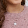 Collier enfant médaille 15 mm et son pendentif lune à strass Argent
