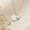 Collier enfant médaille 15 mm et pendentif personnalisé coeur en Argent