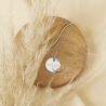 Collier médaille 20 mm Argent personnalisée et pendentif cercle avec pierre rose