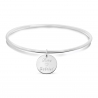 Packshot du bracelet jonc personnalisé médaille gravée Argent