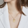 Collier personnalisé pendentif rectangulaire en Plaqué Or