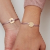 Bracelet cordon avec médaille 15 mm personnalisée Plaqué Or