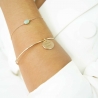Bracelet jonc personnalisé médaille 15 mm gravée Plaqué Or