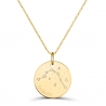 Collier médaille 20 mm astro verseau Plaqué Or