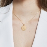 Collier médaille 20 mm astro poissons Plaqué Or