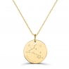Collier médaille 20 mm astro poissons Plaqué Or