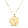Collier médaille 20 mm astro poissons Plaqué Or
