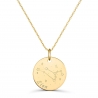 Collier médaille 20 mm astro lion Plaqué Or