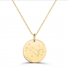 Collier médaille 20 mm astro lion Plaqué Or