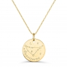 Collier médaille 20 mm astro capricorne Plaqué Or