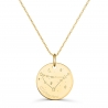 Collier médaille 20 mm astro capricorne Plaqué Or