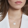Collier personnalisé alphabet floral médaille bombée en Argent
