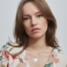 Collier personnalisé alphabet floral médaille bombée en Argent