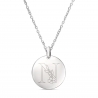 Collier personnalisé alphabet floral médaille bombée en Argent
