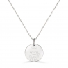 Collier personnalisé médaille 15 mm dessin chat en Argent