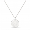 Collier personnalisé médaille 15 mm dessin éléphant en Argent