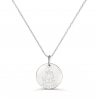 Collier personnalisé médaille 15 mm dessin licorne en Argent