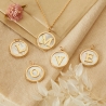 Collier personnalisé enfant lettre initiale 15 mm en nacre et Plaqué Or