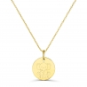 Collier personnalisé médaille 15 mm dessin éléphant en Plaqué Or