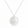 Collier médaille nacre et médaille 15 mm à graver en Argent