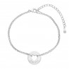 Packshot du bracelet double chaînes et cœur enlacé personnalisé en Argent