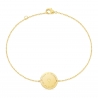 Bracelet chaînette médaille 15 mm gravée Plaqué Or
