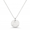Collier personnalisé médaille 15 mm dessin pomme en Argent