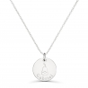 Collier personnalisé médaille 15 mm dessin poire en Argent