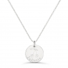 Collier personnalisé médaille 15 mm dessin cerise en Argent