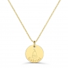 Collier personnalisé médaille 15 mm dessin poire en Plaqué Or