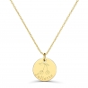 Collier personnalisé médaille 15 mm dessin cerise en Plaqué Or