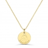 Collier personnalisé médaille 15 mm dessin clémentine en Plaqué Or