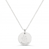 Collier personnalisé médaille 15 mm dessin fraise en Argent