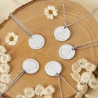 Collier personnalisé médaille 15 mm dessin pomme en Argent