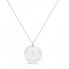 Collier personnalisé baptême "Croix & Rameaux" médaille Argent 15 mm