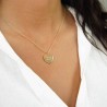 Collier personnalisé médaille 14 mm cœur plat Plaqué Or