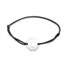 Packshot bracelet cordon personnalisé enfant initiale florale argent