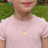 Collier personnalisé médaille 15 mm dessin cerise en Plaqué Or