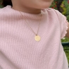 Collier personnalisé médaille 15 mm dessin fraise en Plaqué Or