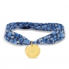 Bracelet personnalisé liberty ruban avec médaille 15 mm Plaqué Or