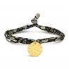 Bracelet liberty et médaille 15 mm Plaqué Or martelée