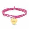 Bracelet liberty et cœur 14 mm gravé en Plaqué Or