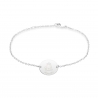 Bracelet personnalisé argent pour enfant avec une illustration licorne.