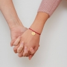 Bracelet cordon personnalisé plaqué or pour enfant avec une illustration de licorne.