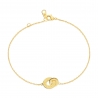 Packshot du bracelet personnalisé anneaux entrelacés Plaqué Or